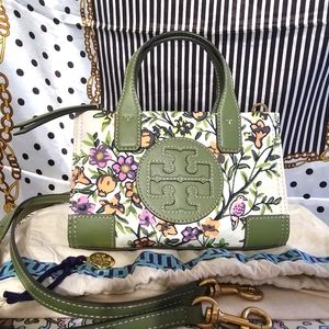 Tori Burch mini tote winter sage ella print